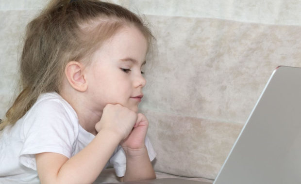 little girl exposed to the types of cyberbullying
